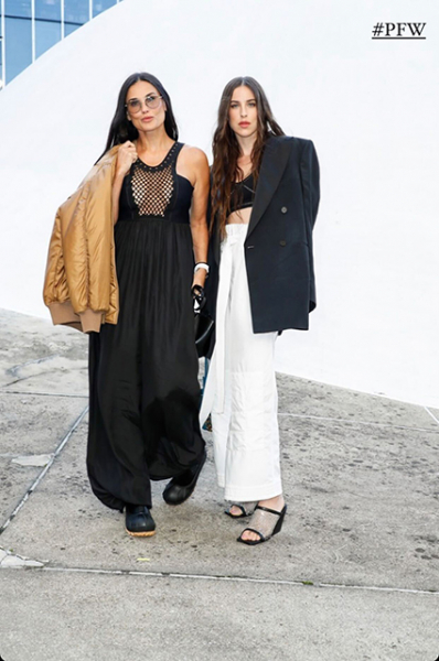Paris Fashion Week: Natalia Vodianova, Demi Moore with her daughter, Elena Perminova at the shows of Stella McCartney and Giambattista Valli
