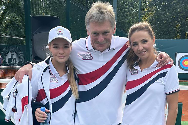 Tatiana Navka and Dmitry Peskov with their daughter Liza took part in a charity tennis tournament