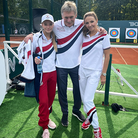 Tatiana Navka and Dmitry Peskov with their daughter Liza took part in a charity tennis tournament